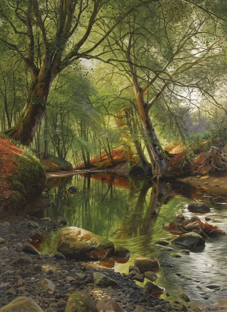 "A Woodland Stream," by Peder Mønsted.