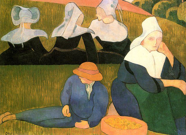 "Breton Peasants In A Meadow," by Émile Bernard.