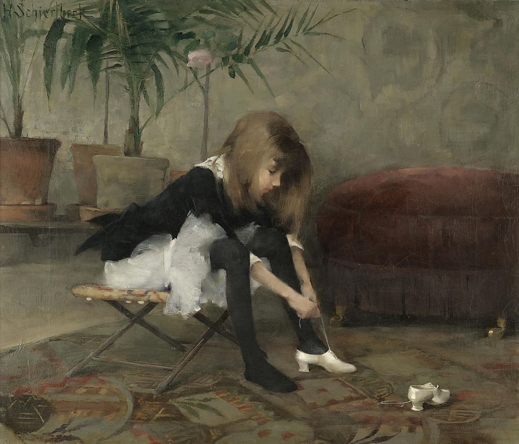 Image of the painting "Tanssiaiskengat Iso" by Helena Schjerfbeck.