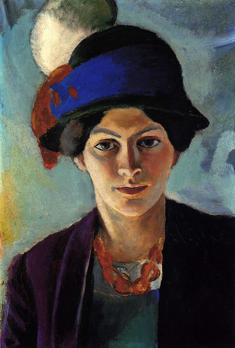Inspiration: “Artist’s Wife in a Blue Hat,” by August Macke