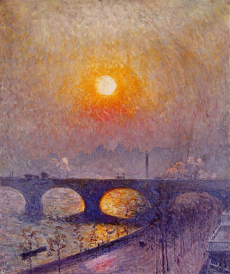 "Sunset Over Waterloo Bridge" by Emile Clause.