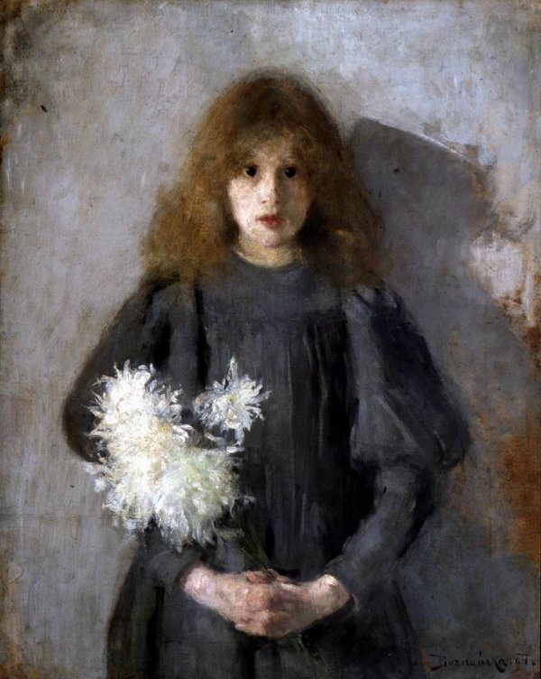 "Girl With Chrysanthemums," by Olga Boznańska.