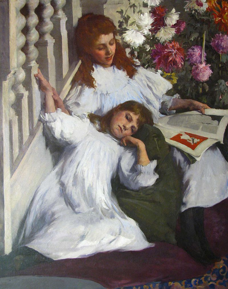 Image of the painting "Sisters" by Elizabeth Adela Forbes.