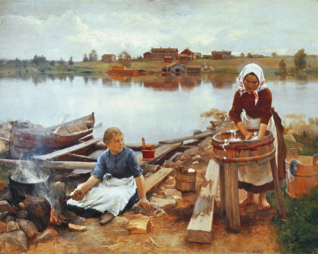 "Laundry At The Riverbank," by Eero Järnefelt.