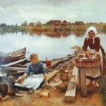 "Laundry At The Riverbank," by Eero Järnefelt.