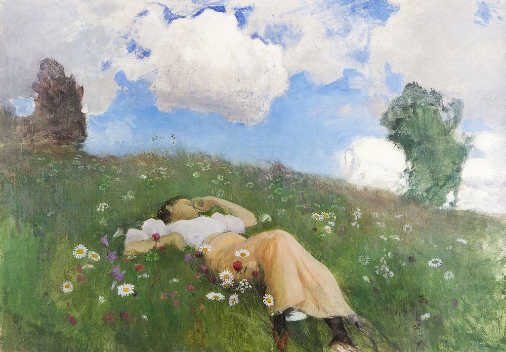 Saimi In The Meadow, by Eero Järnefelt.