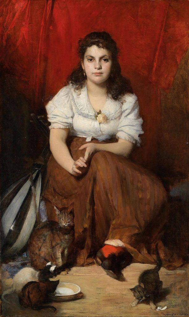 "Girl With Cats," by Franz Rumpler.