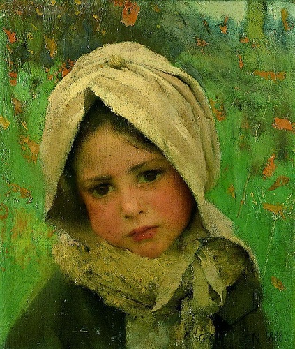 The painting "Girl" by George Clausen