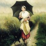 "Jeune Fille Sous la Pluie," by Evariste Carpentier.