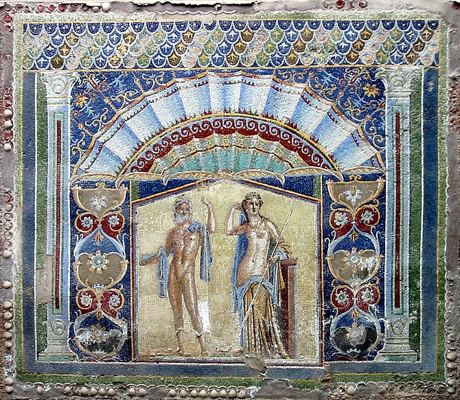 English: Herculaneum. Ancient Roman mosaic wit...