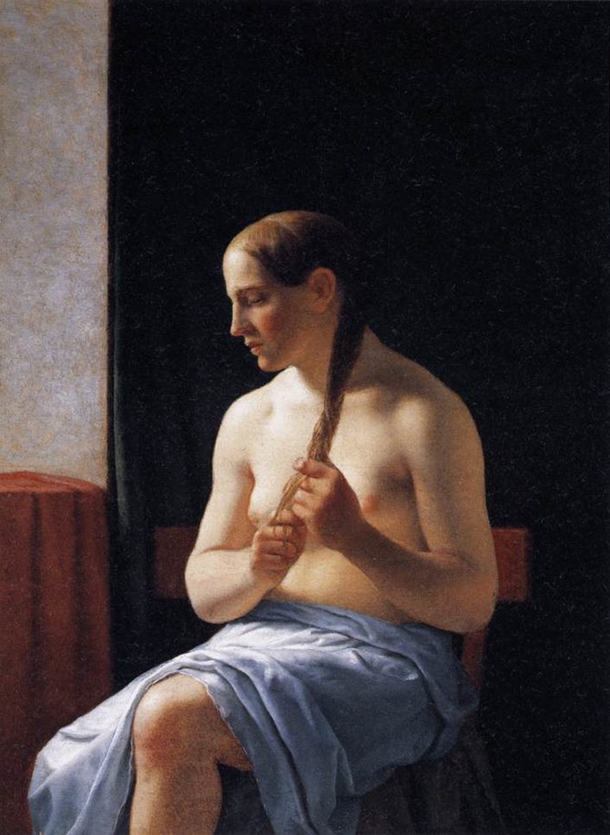 Christoffer Wilhelm Eckersberg - Seated Nude M...