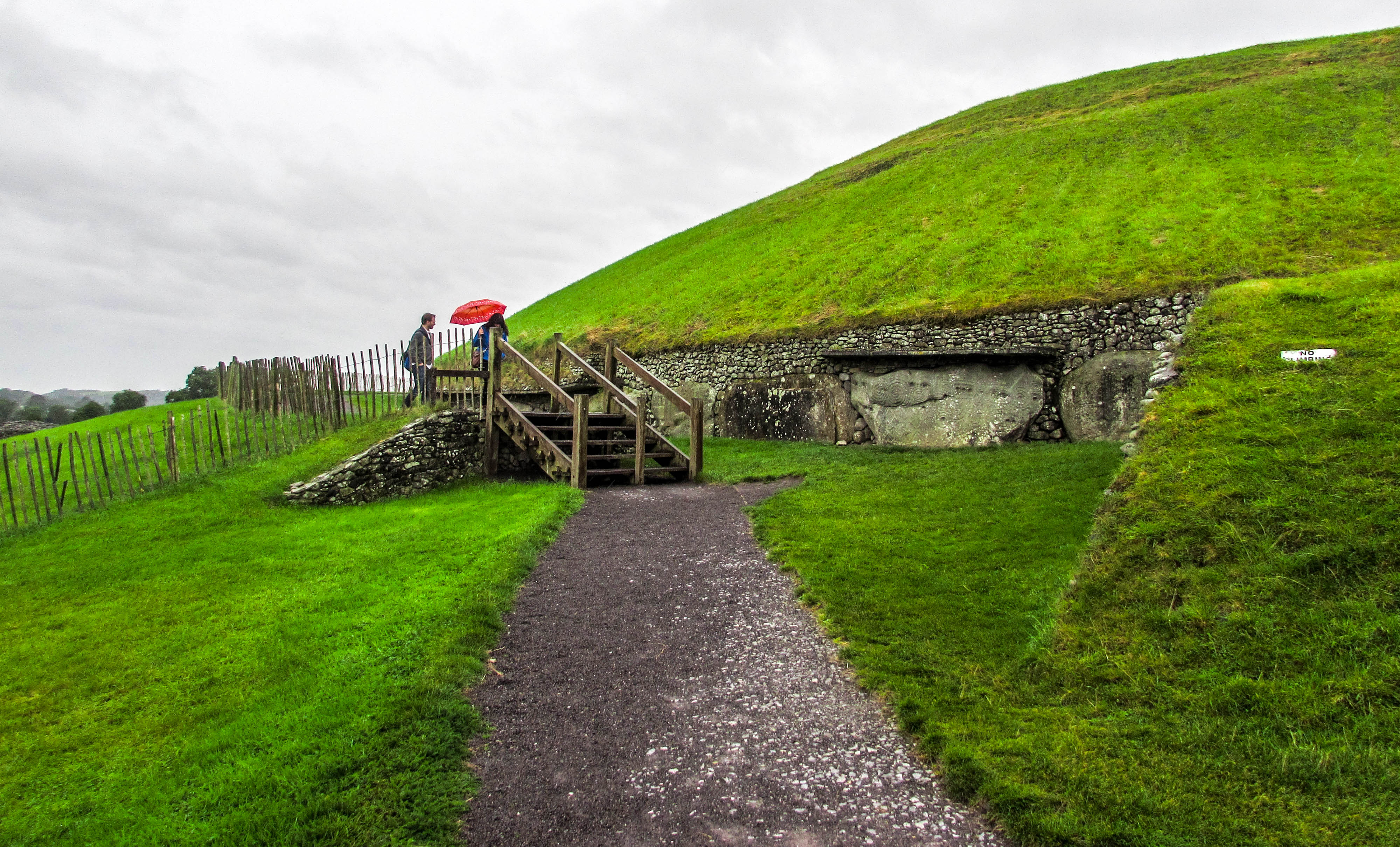 The turf-covered mound of Newgrange.