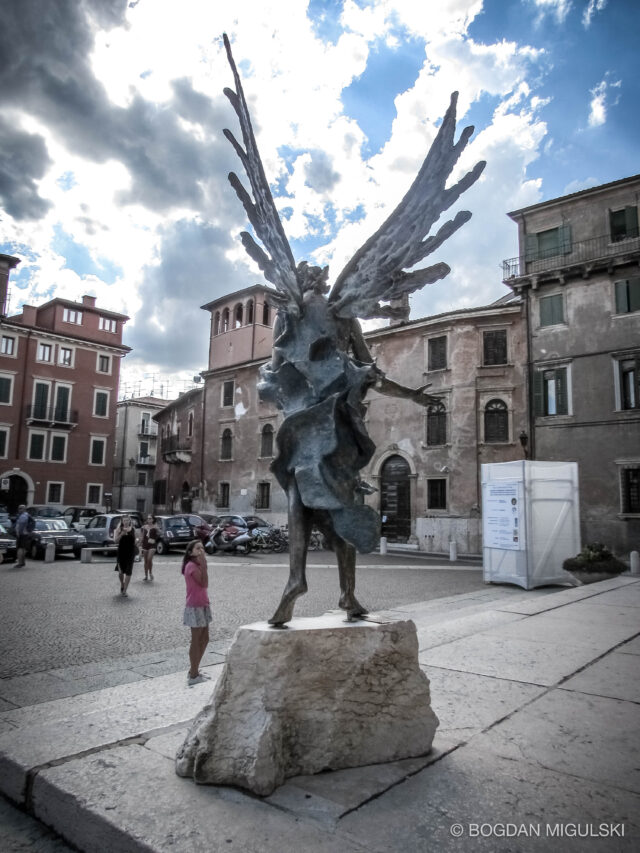 Verona Girl with Angel, Veneto Region of Italy