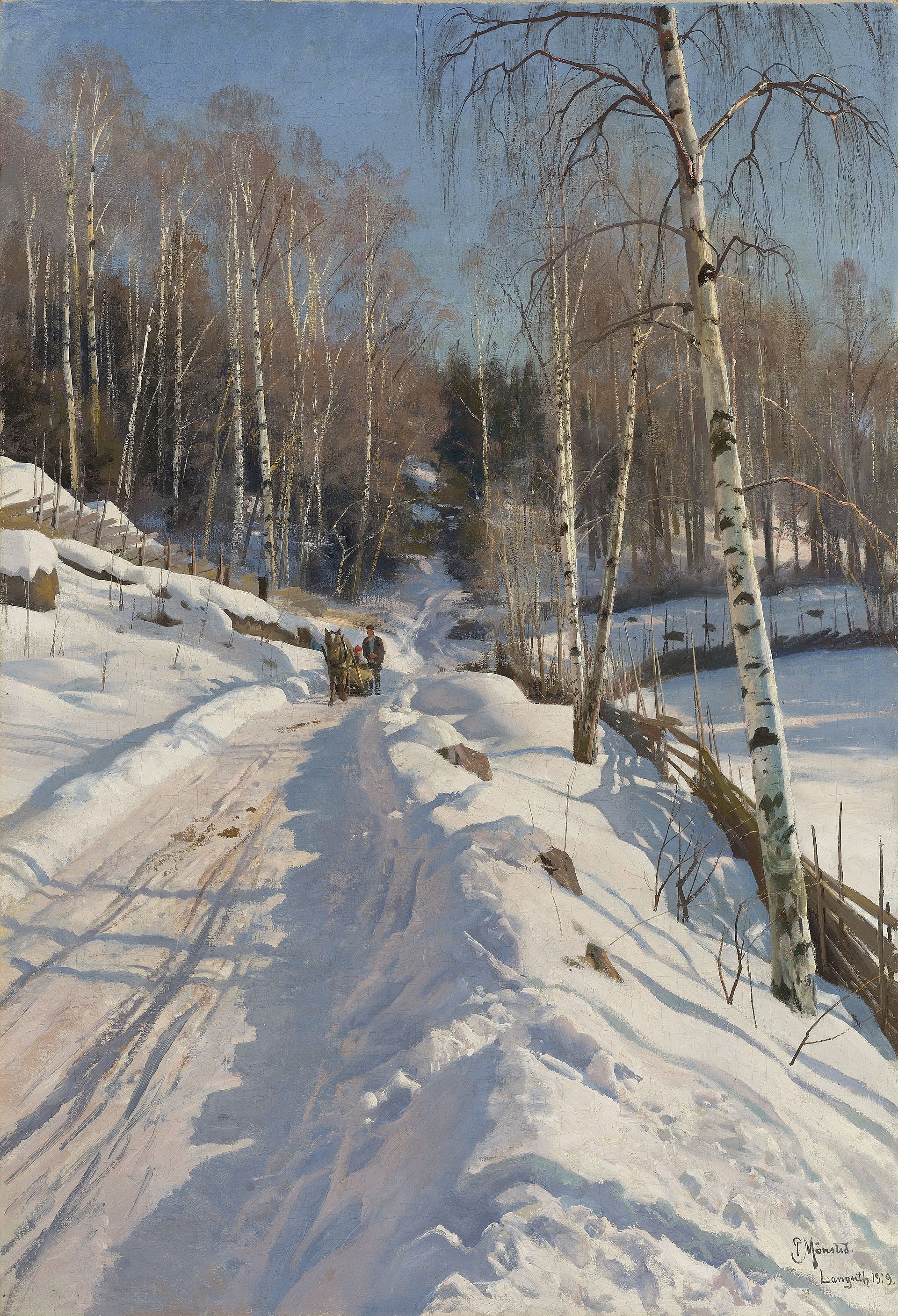 Inspiration: “Sleigh Ride on a Sunny Winter Day,” by Peder Monsted