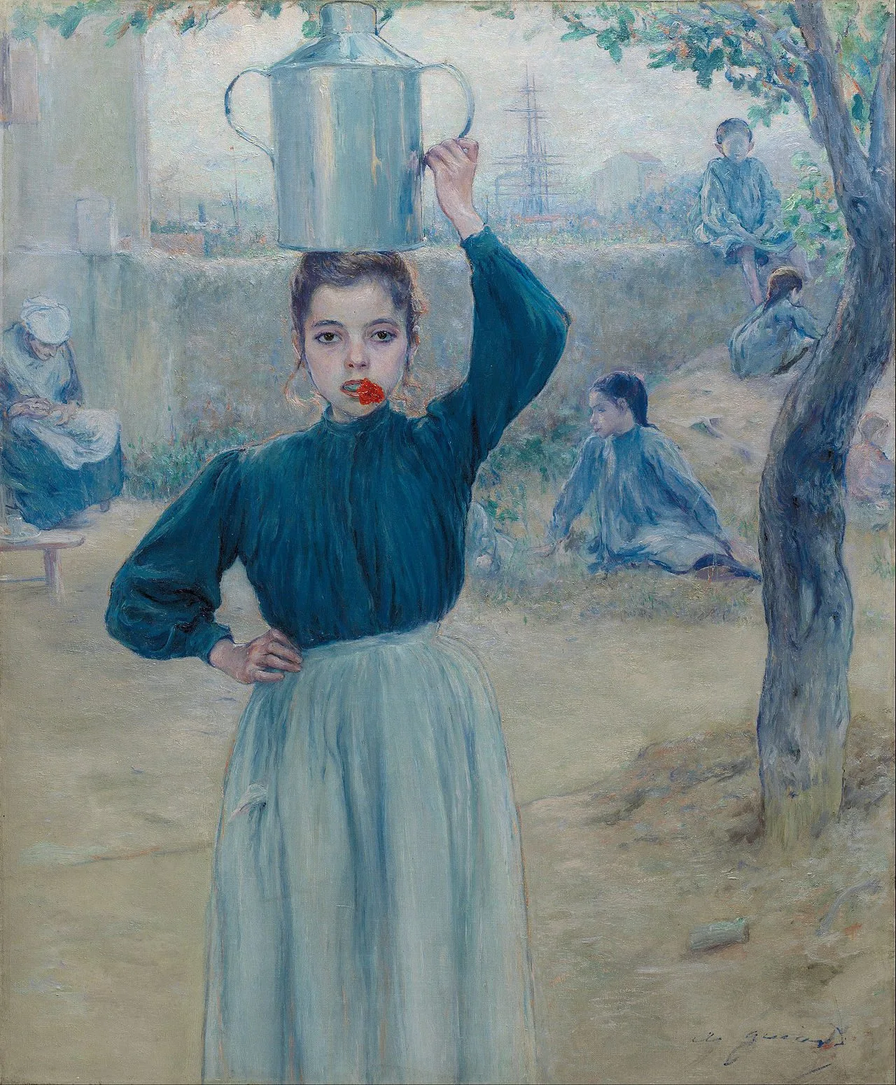 "The Little Village Girl With Red Carnation," by Adolfo Guiard.