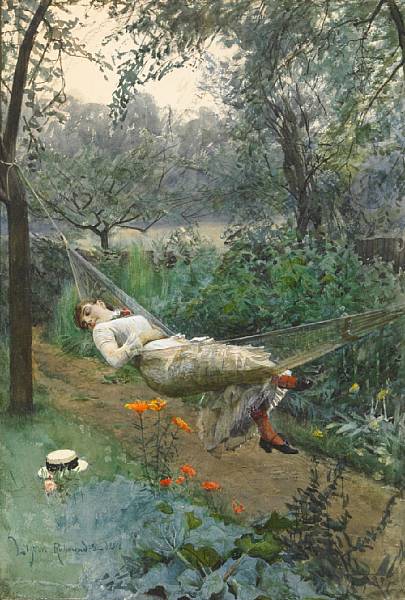 "In The Hammock," by Anders Zorn.