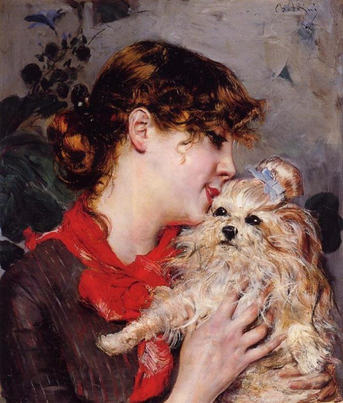 "The Actress Rejane And Her Dog," by Giovanni Boldini.