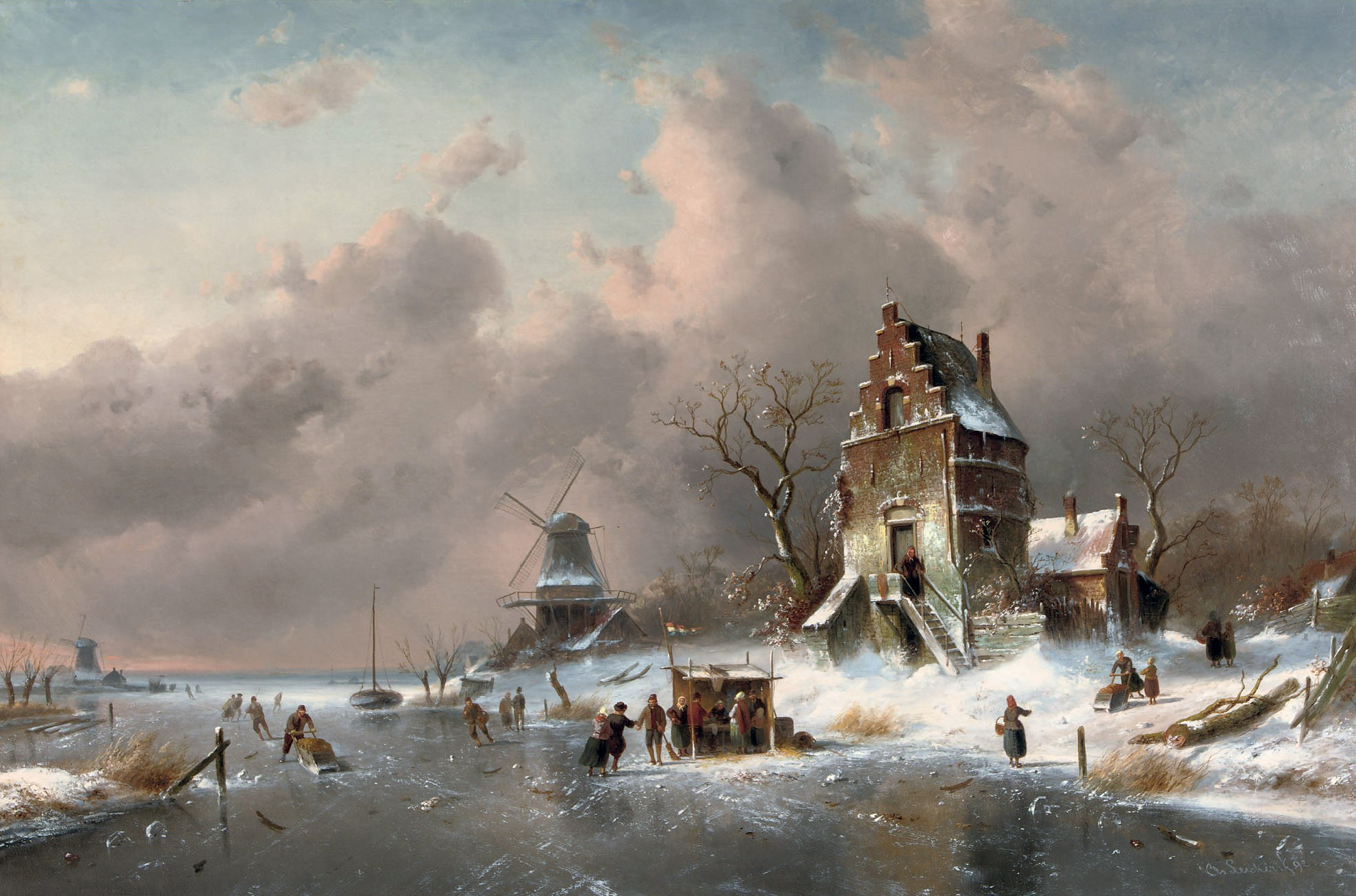 "Winter Scene," by Charles Leickert.