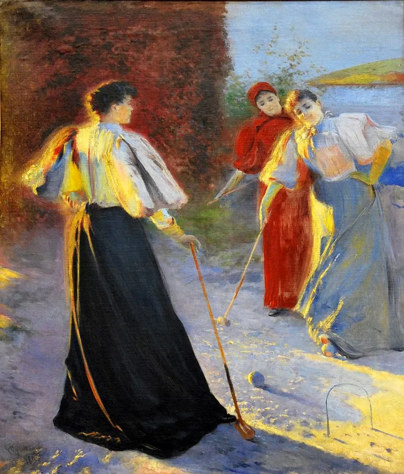 "Gra W Krokieta," by Leon Wyczółkowski.
