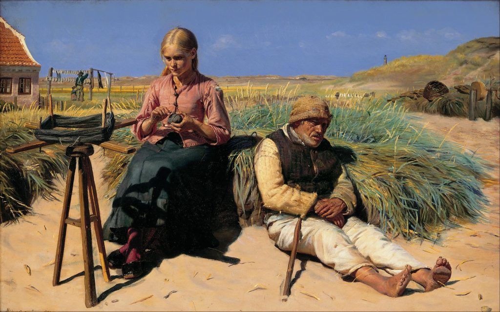 "Blind Kristian and Tine Among the Dunes," by Michael Ancher
