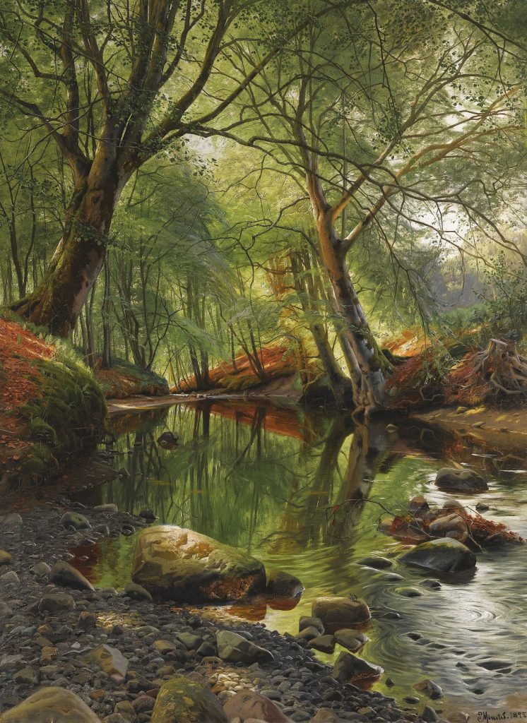 "A Woodland Stream," by Peder Mønsted.