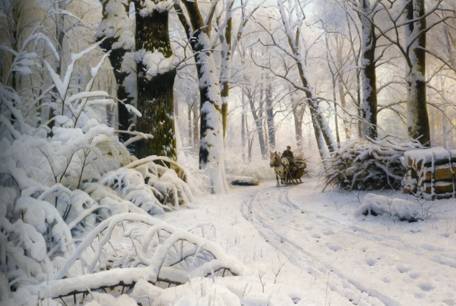 "Wood In Snow," by Peder Mønsted.