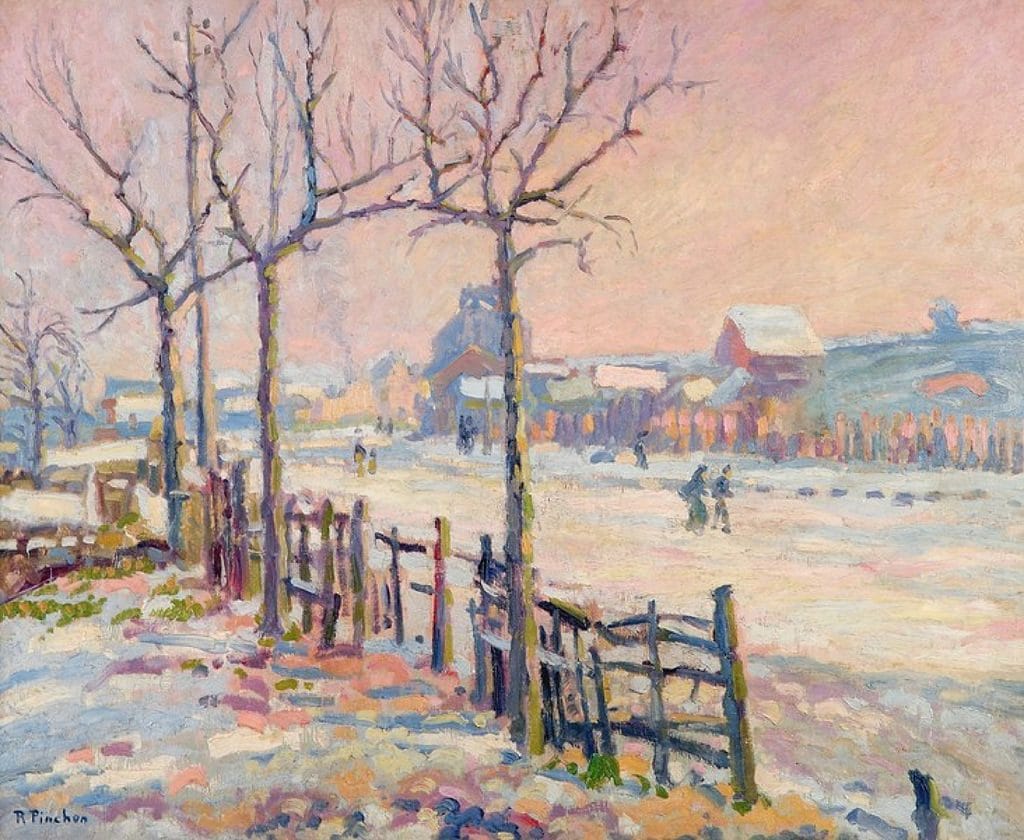 "Paysage d'Hiver Le Chemin Neige," by Robert Antoine Pinchon.