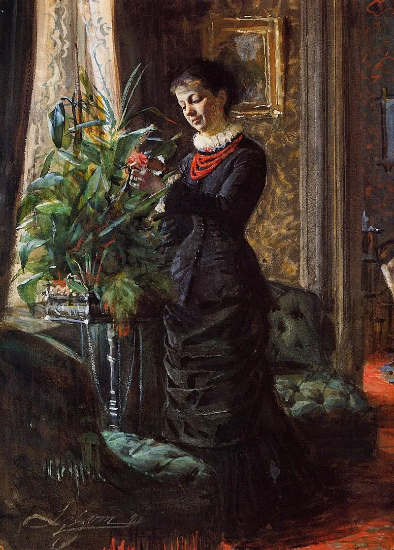Inspiration: “Fru Lisen Samson Arranging Flowers,” by Anders Zorn