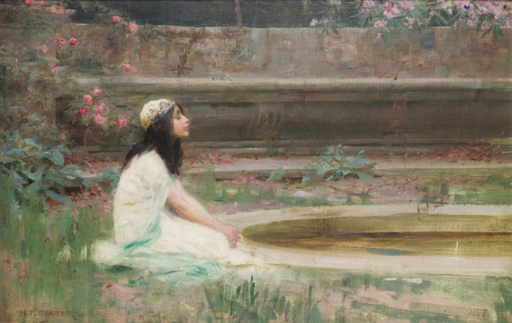 "A Young Girl By a Pool," by Herbert James Draper