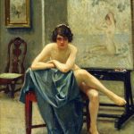 "Seated Model in The Artist's Studio," by Paul Gustav Fischer.