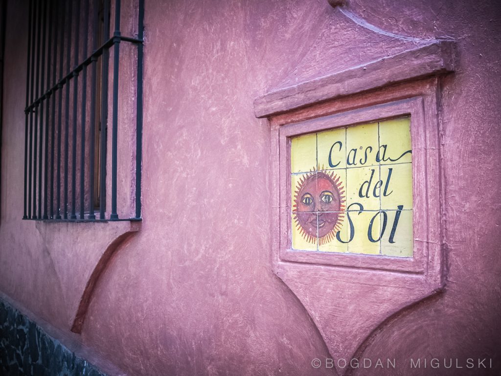 Casa del Sol sign, Mexico City.