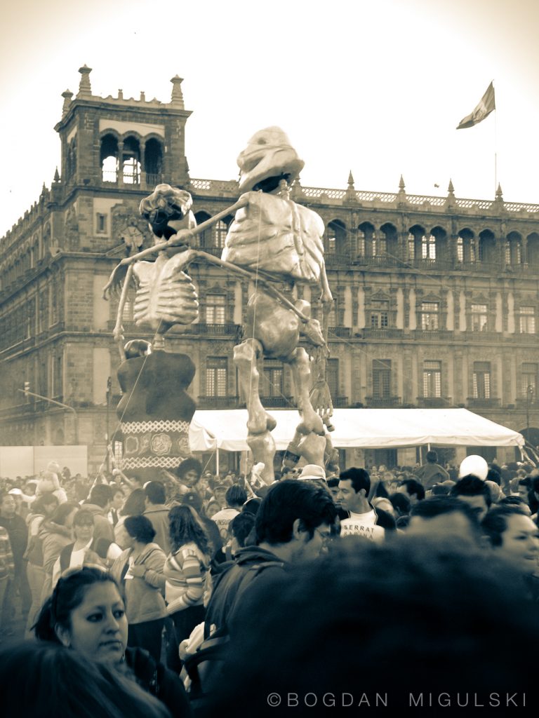 Day of The Dead celebrations at the Zocalo in Mexico City.