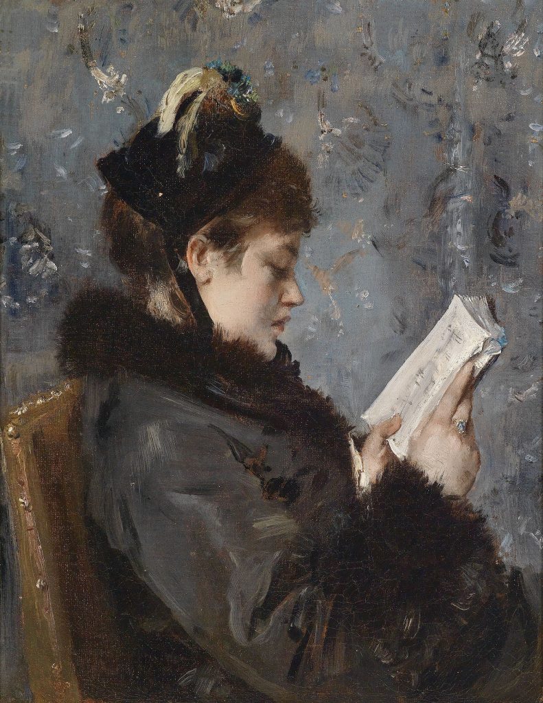 "Lesende Junge Dame," by Alfred Stevens.