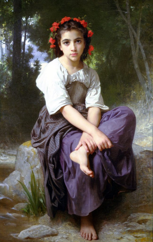 "At The Edge Of The Brook," by William-Adolphe Bouguereau.