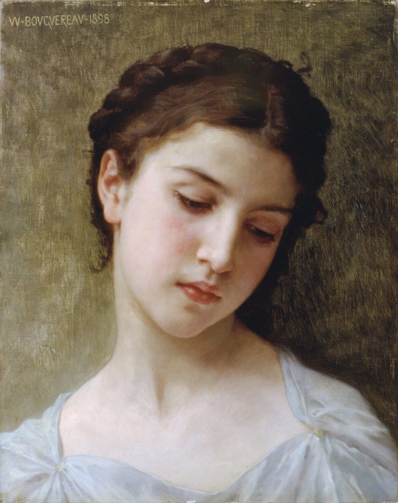 "Head Of A Young Girl," by William Adolphe Bouguereau, 1898.