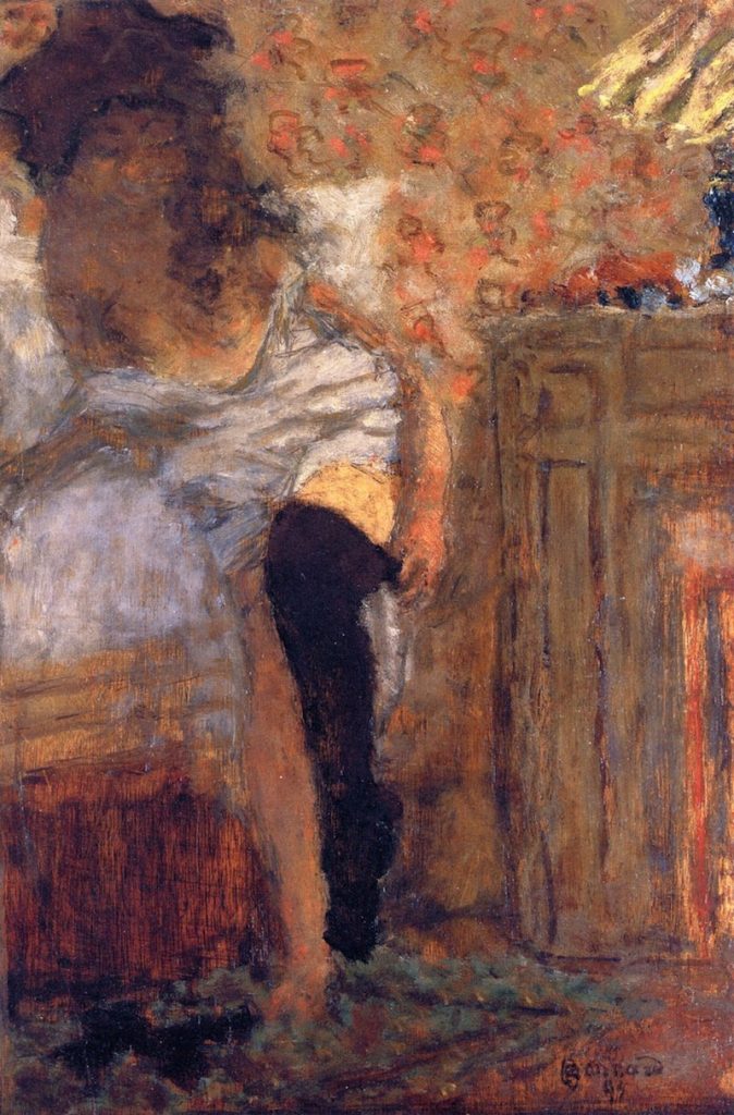 "Woman Putting On Her Stockings," by Pierre Bonnard.