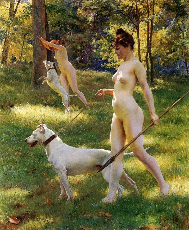 "Nymphs Hunting," by Julius LeBlanc Stewart.