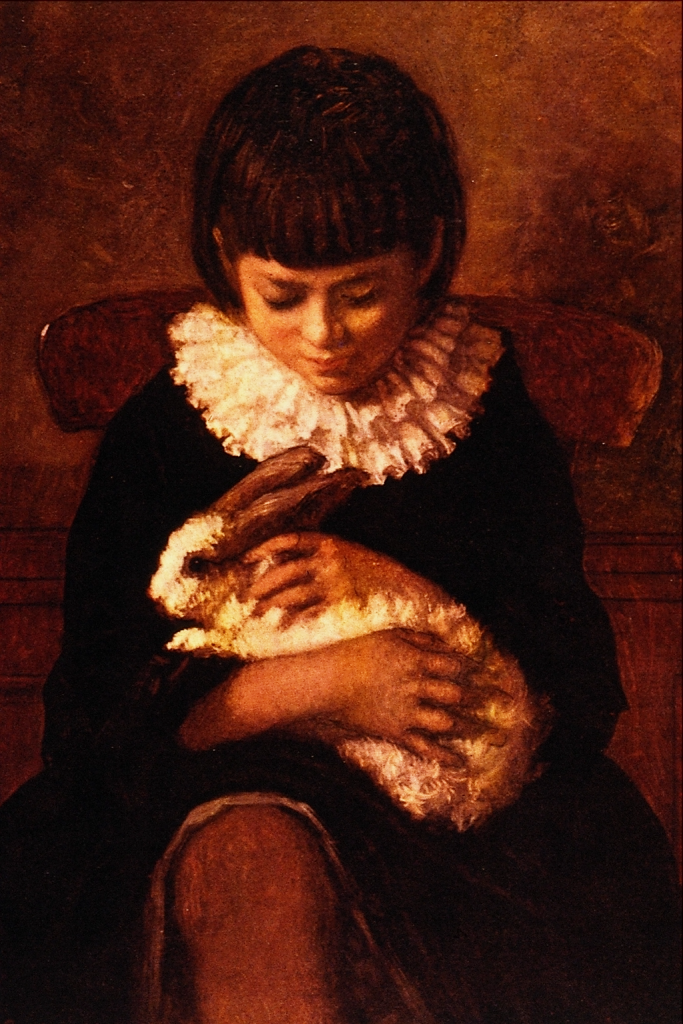 "Child With Rabbit," by Eastman Johson.