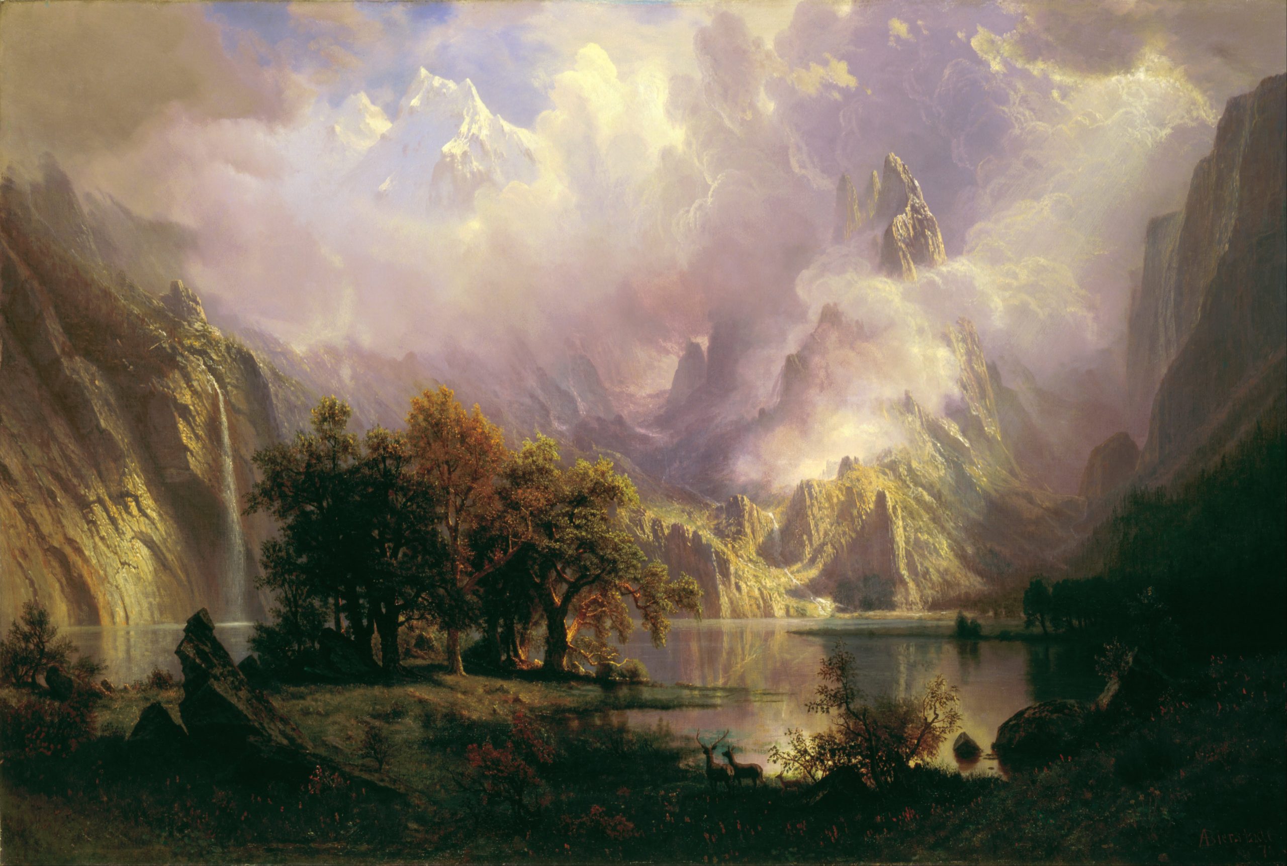 "Rocky Mountain Landscape," by Albert Bierstadt.