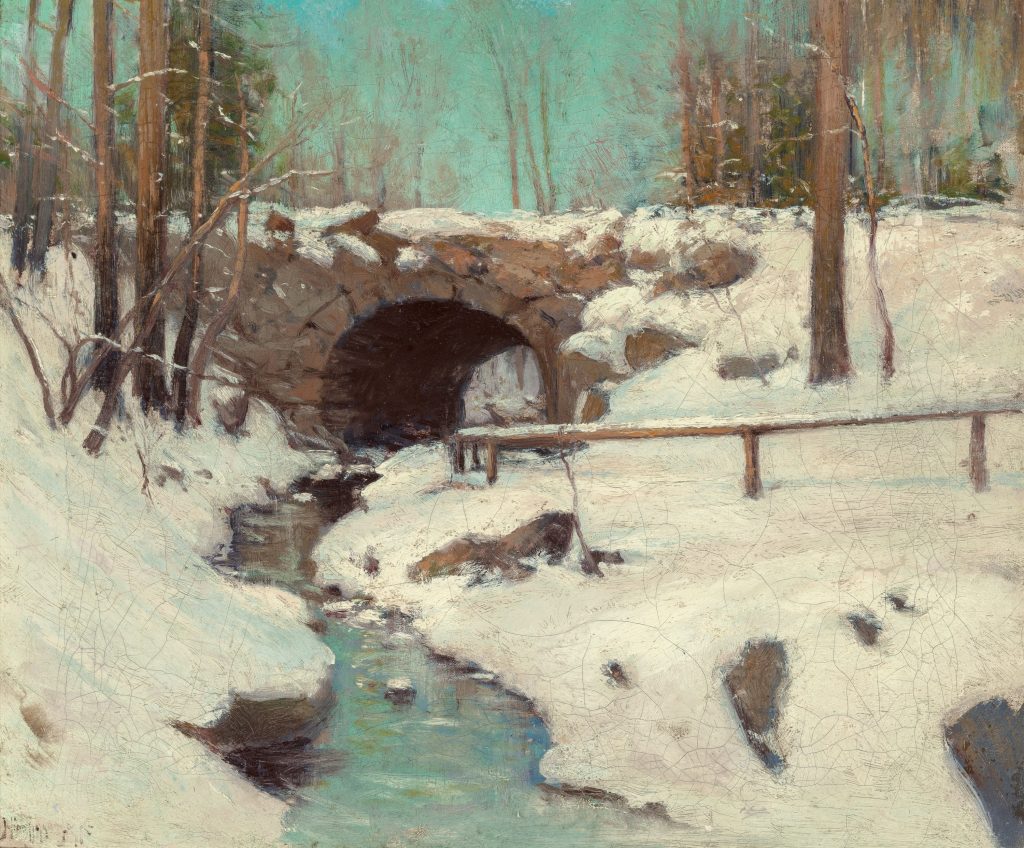 "Stone Bridge In Winter Central Park," by Julian Onderdonk.
