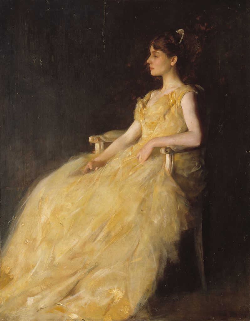 "Lady In Yellow," by Thomas Wilmer Dewing.