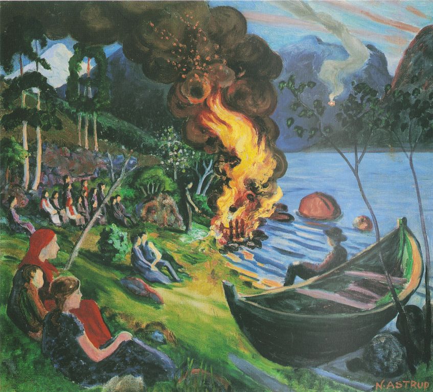 "St. Hansbål Ved Jølstervatnet" by Nikolai Astrup.