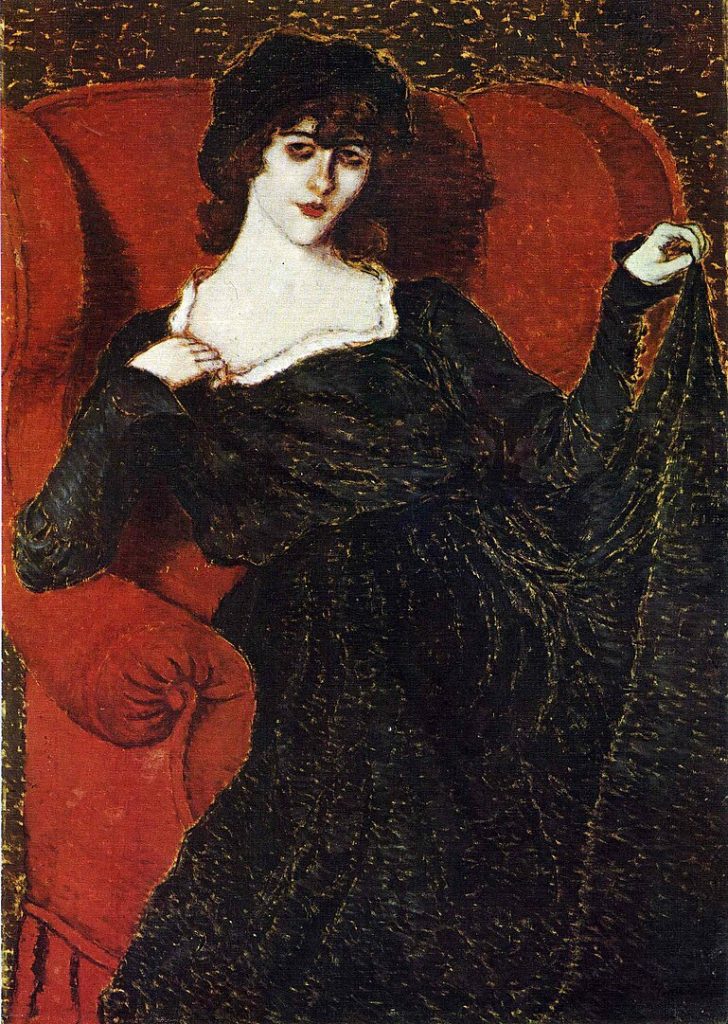 "Elza Banyai In A Black Dress," by József Rippl-Rónai