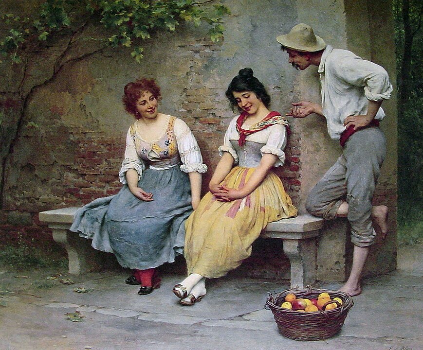 "The Flirtation," by Eugen Von Blaas.