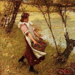 "In The Orchards," by Henry Herbert La Thangue.