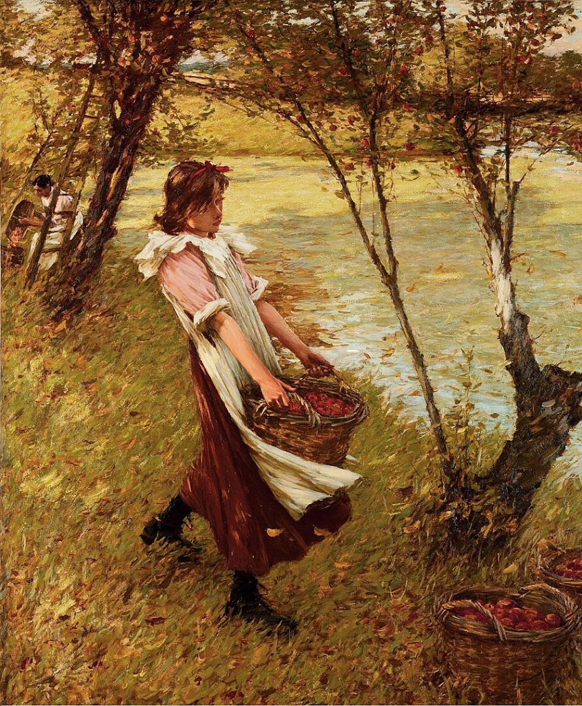 "In The Orchards," by Henry Herbert La Thangue.