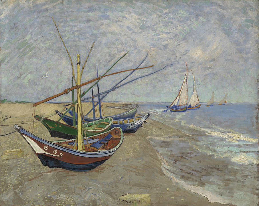 "Vissersboten Op Het Strand Van Les Saintes Maries De La Mar," by Vincent Van Gogh.