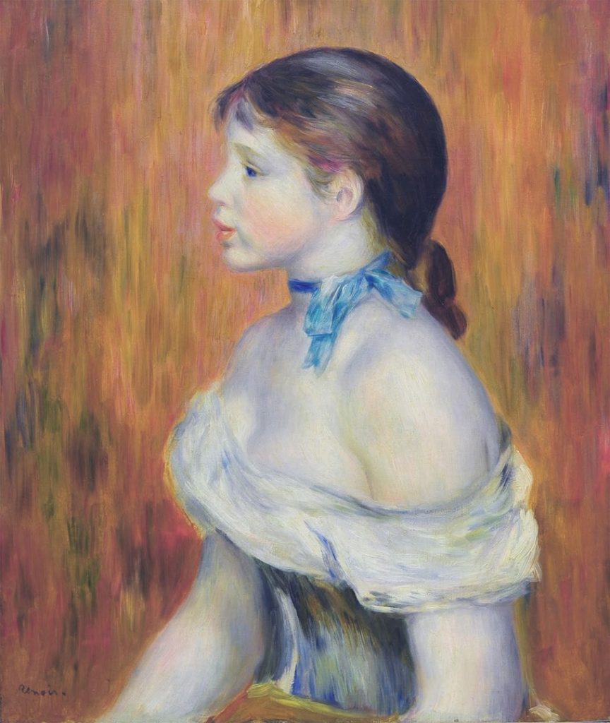 "Jeune Fille Au Ruban Bleu," by Pierre-Auguste Renoir.