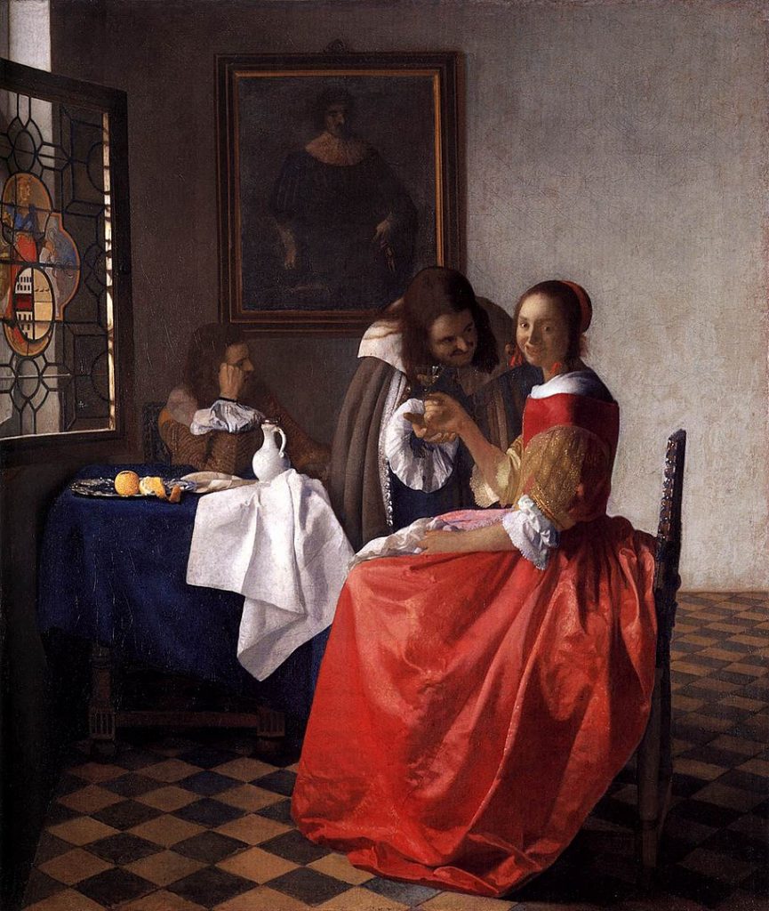 "A Lady And Two Gentlemen," by Johannes Vermeer.