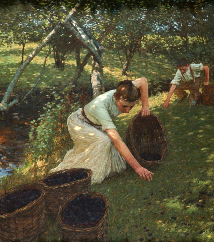 "Gathering Plums," by Henry Herbert La Thangue.